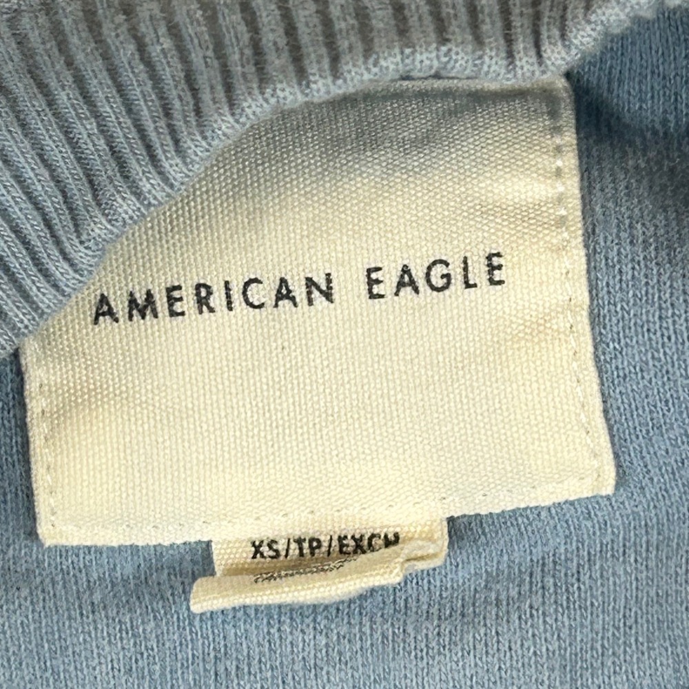 American‎ Eagle Light Blue Celestial Sun Mountain Graphic Sweatshirt Size XS - Picture 3 of 13